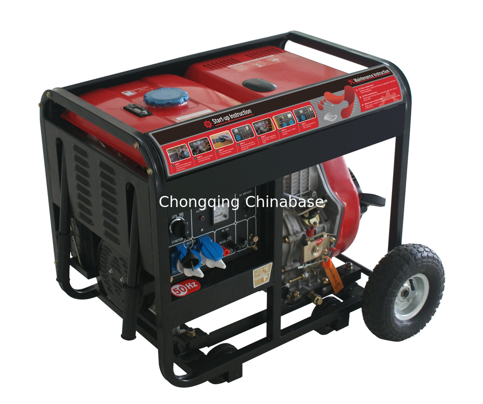 YM8700E DC12V 8.3A เครื่องกำเนิดไฟฟ้าดีเซลแบบพกพา 6.5kW 6.0kW เครื่องกำเนิดไฟฟ้าดีเซล