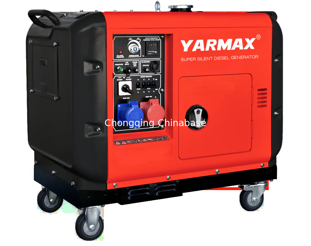 YM13800T เครื่องกำเนิดไฟฟ้าดีเซลเงียบแบบพกพา 9.6KW 10.4KW 1105FE กระบอกเดียว