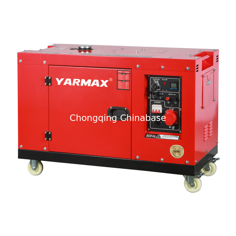 YM13800T เครื่องกำเนิดไฟฟ้าดีเซลเงียบแบบพกพา 9.6KW 10.4KW 1105FE กระบอกเดียว